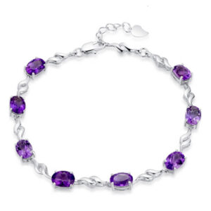 Bracelet Argent Et Pierre Violette Authentique Bijou Elegant 5