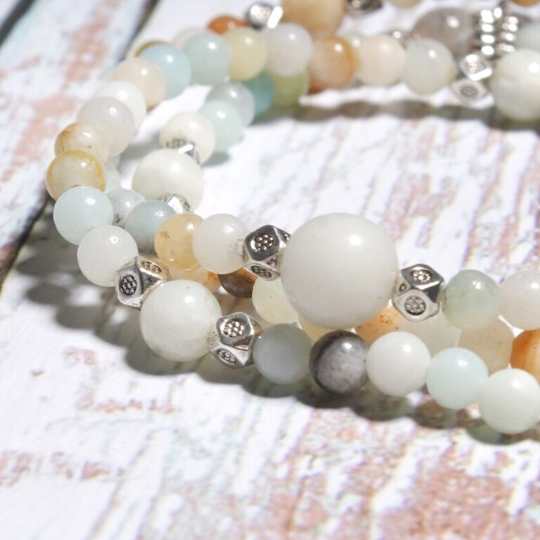 Bracelet Elastique Perles Naturelles Style Boheme Reflets Irises Bijou Poignet 2