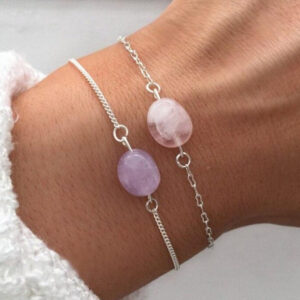 Bracelet En Pierres Violettes Naturelles Pour Femme Elegant Bijou Lithotherapie 4