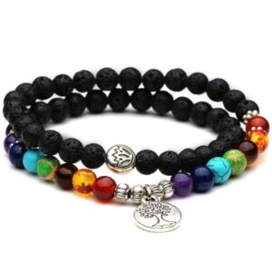 Bracelet Energetique Pierres Naturelles Et Lave Volcanique Pour Homme Femme Bien Etre 2