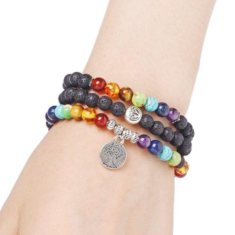 Bracelet Energetique Pierres Naturelles Et Lave Volcanique Pour Homme Femme Bien Etre