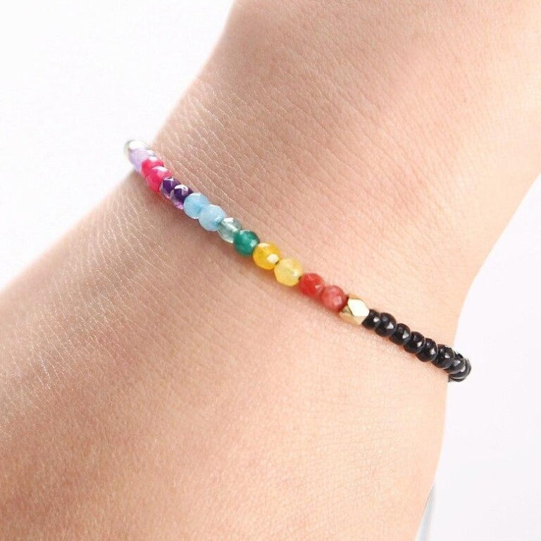 Bracelet Energie 7 Chakras Pierres Naturelles Taille Fine Bien Etre Harmonie