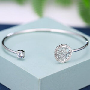 Bracelet Femme Argente Arbre De Vie Jonc Fin Cadeau Bijou Tendance 5
