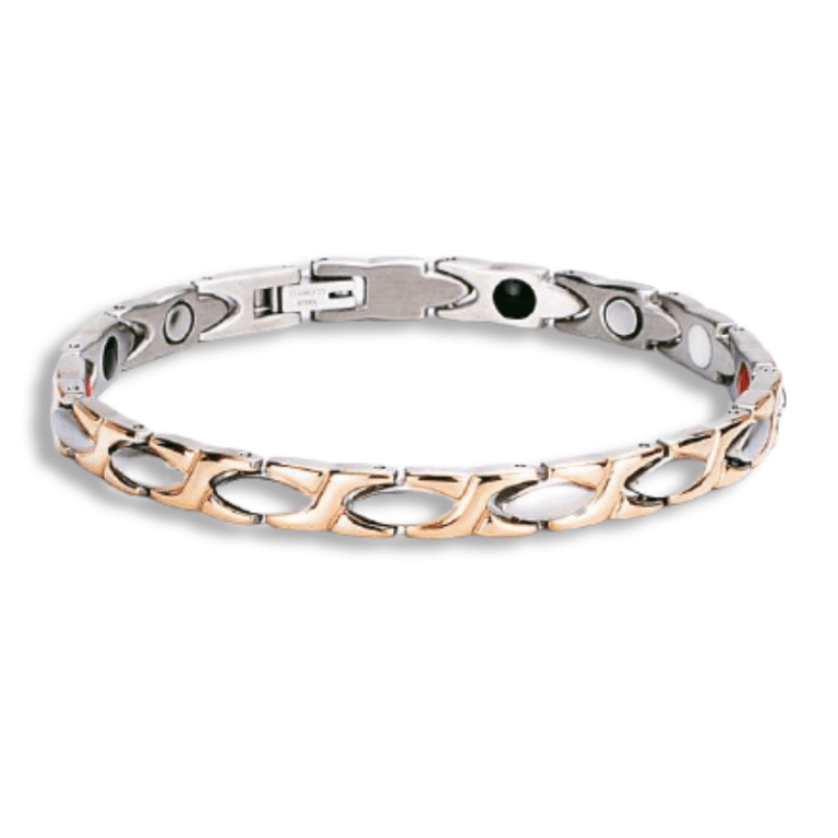 Bracelet Femme Elegant Avec Details Metalliques Style Aimante