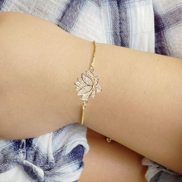 Bracelet Femme Elegant Tendance Style Lotus Bijou Mode Feminine