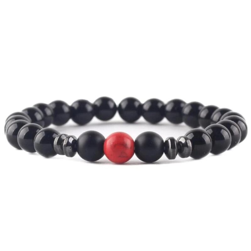 Bracelet Homme Elegant Pierre Noire Mate Style Tendance Et Raffine 2