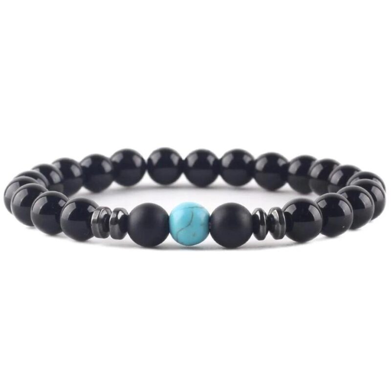 Bracelet Homme Elegant Pierre Noire Mate Style Tendance Et Raffine 4