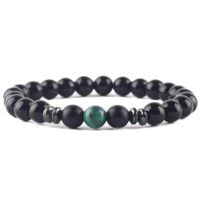 Bracelet Homme Elegant Pierre Noire Mate Style Tendance Et Raffine 6