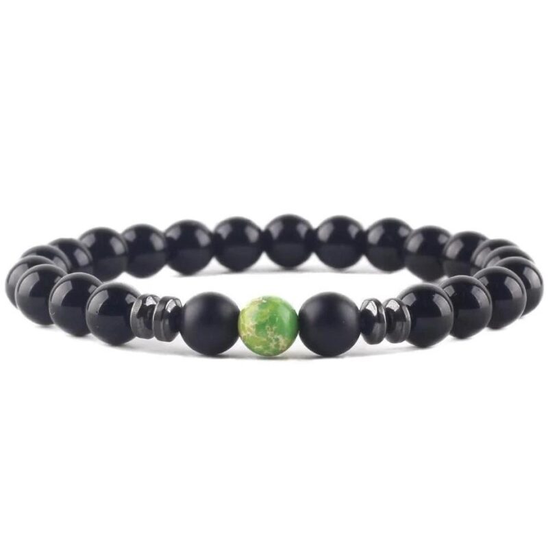 Bracelet Homme Elegant Pierre Noire Mate Style Tendance Et Raffine 7