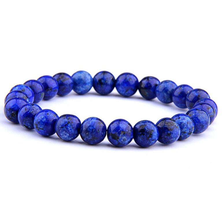Bracelet Homme Pierre Bleue Naturelle Style Elegant Tendance Et Raffine 13