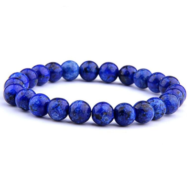 Bracelet Homme Pierre Bleue Naturelle Style Elegant Tendance Et Raffine 21
