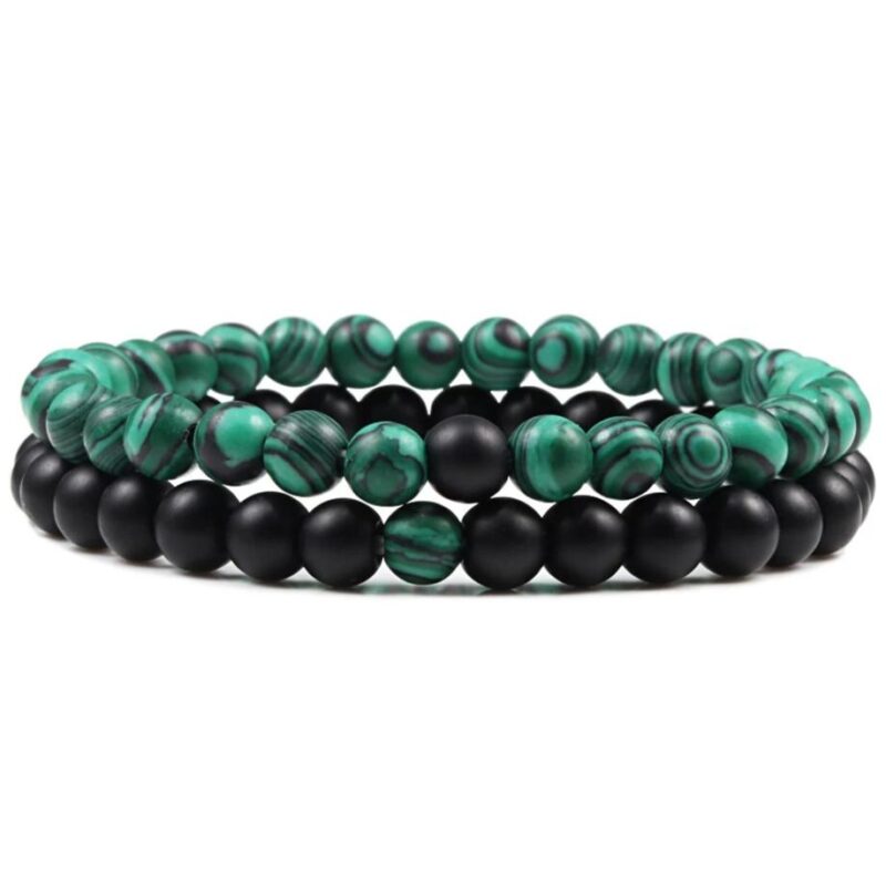 Bracelet Homme Pierres Naturelles Vertes Style Et Elegance Accessoire Tendance 1