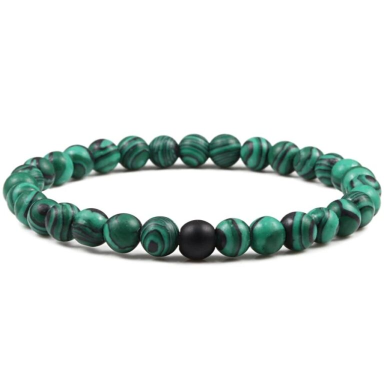 Bracelet Homme Pierres Naturelles Vertes Style Et Elegance Accessoire Tendance 5