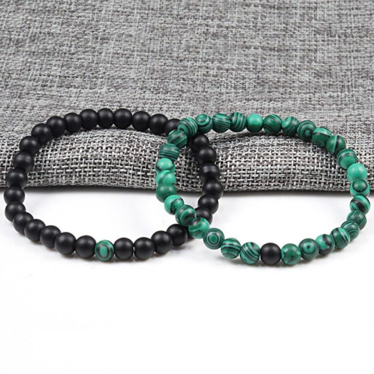 Bracelet Homme Pierres Naturelles Vertes Style Et Elegance Accessoire Tendance 9