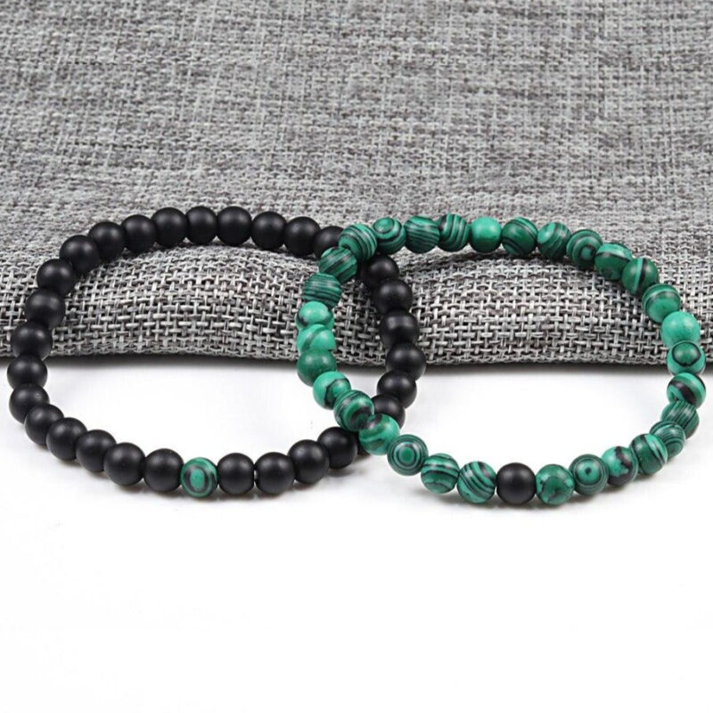 Bracelet Homme Pierres Naturelles Vertes Style Et Elegance Accessoire Tendance 9