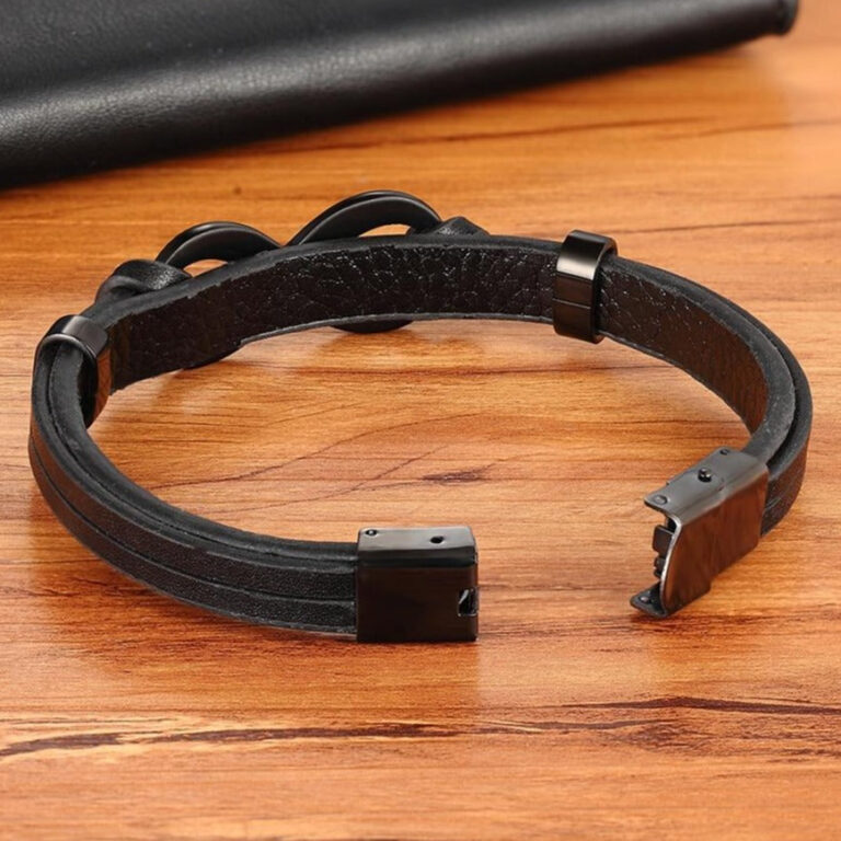 Bracelet Homme Tendance Acier Inoxydable Design Infini Elegant Et Durable 2