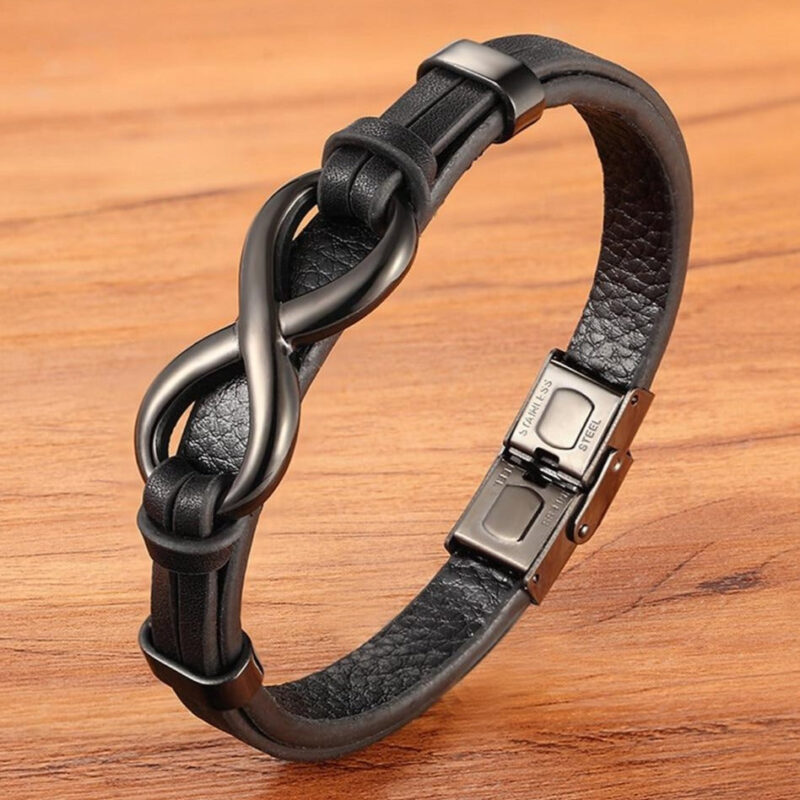 Bracelet Homme Tendance Acier Inoxydable Design Infini Elegant Et Durable 3