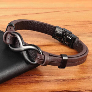 Bracelet Homme Tendance Acier Inoxydable Design Infini Elegant Et Durable 4