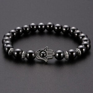 Bracelet Homme Tendance Avec Symbole Protecteur Bijou Masculin Acier Inoxydable