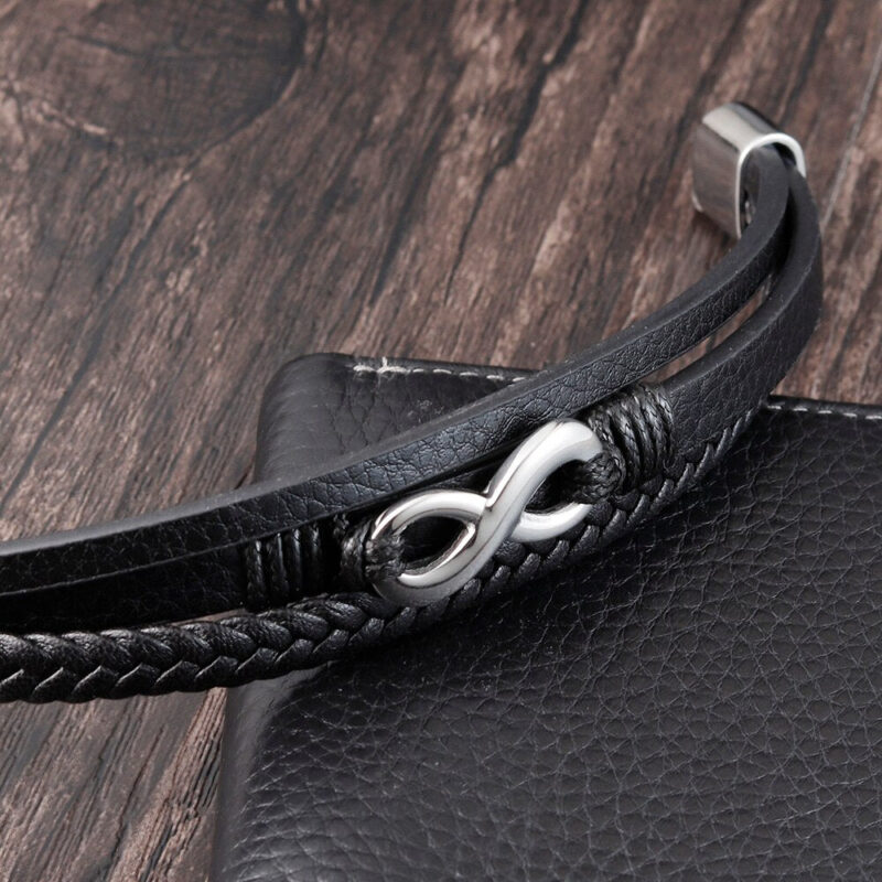 Bracelet Homme Tendance Infini Symbole Acier Inoxydable Idee Cadeau Elegant 1