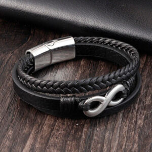 Bracelet Homme Tendance Infini Symbole Acier Inoxydable Idee Cadeau Elegant 2