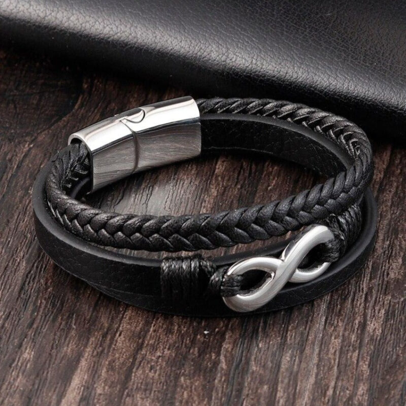 Bracelet Homme Tendance Infini Symbole Acier Inoxydable Idee Cadeau Elegant 2