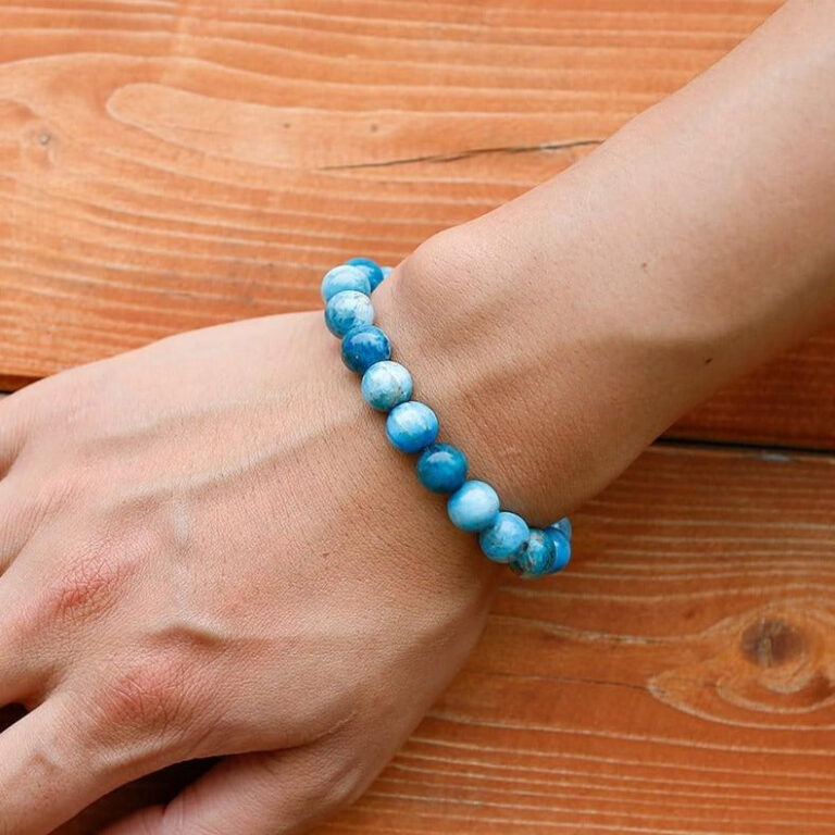 Bracelet Pierres Naturelles Bleues Authentiques Bijou Lithotherapie Et Bien Etre