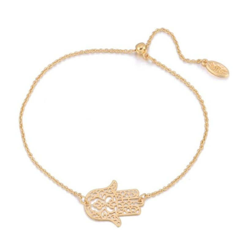 Bracelet Porte Bonheur Dore Femme Bijou Main Protectrice Tendance 2