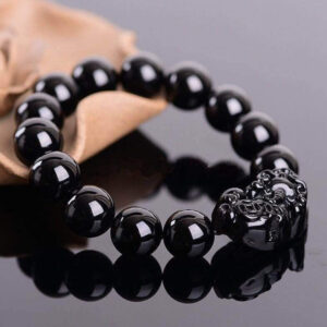 Bracelet Protection Et Abondance En Obsidienne Noire Pour Homme Et Femme 1