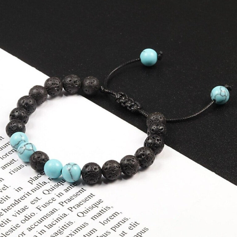 Bracelet Style Boho Homme Avec Pierres Turquoise Ornementales Accessoire Tendance 10