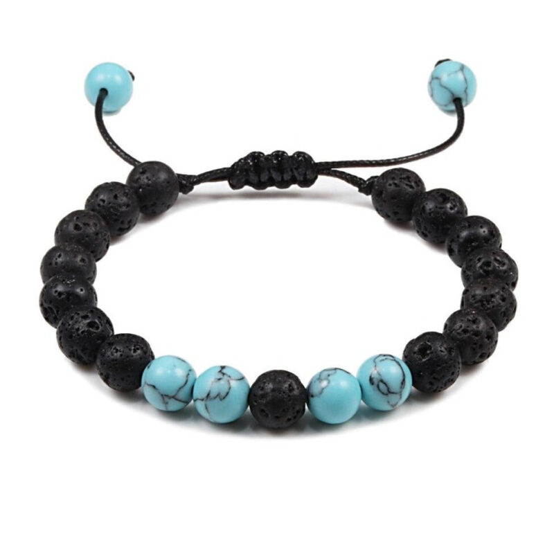 Bracelet Style Boho Homme Avec Pierres Turquoise Ornementales Accessoire Tendance 2