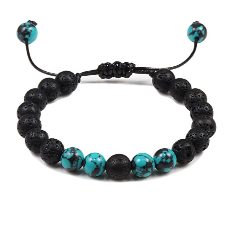 Bracelet Style Boho Homme Avec Pierres Turquoise Ornementales Accessoire Tendance 3