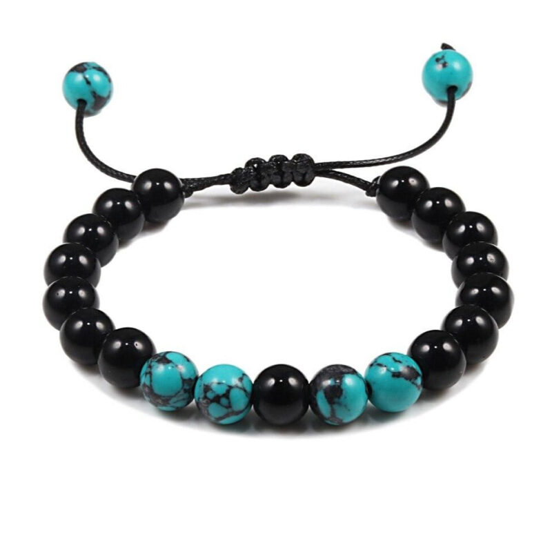 Bracelet Style Boho Homme Avec Pierres Turquoise Ornementales Accessoire Tendance 4