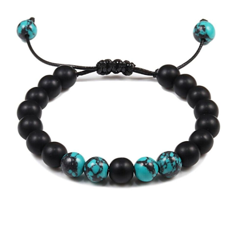 Bracelet Style Boho Homme Avec Pierres Turquoise Ornementales Accessoire Tendance 5