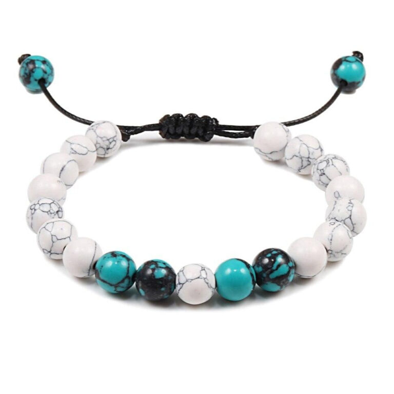 Bracelet Style Boho Homme Avec Pierres Turquoise Ornementales Accessoire Tendance 8
