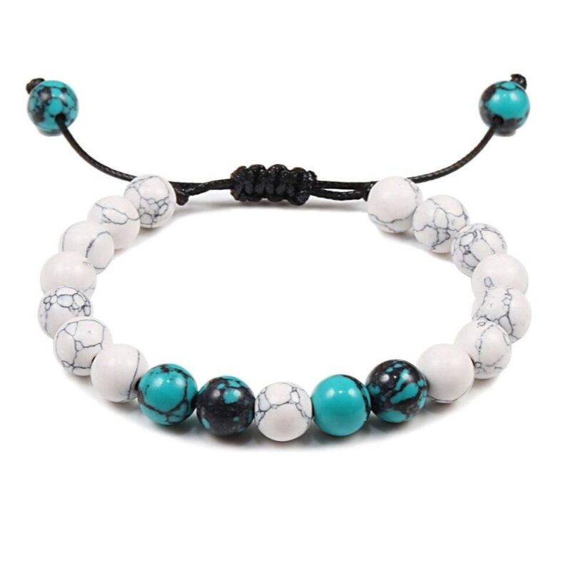 Bracelet Style Boho Homme Avec Pierres Turquoise Ornementales Accessoire Tendance 8