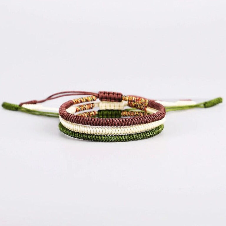 Bracelet Tresse Zen Style Tibetain Ajustable Bijou Meditation Et Protection 1