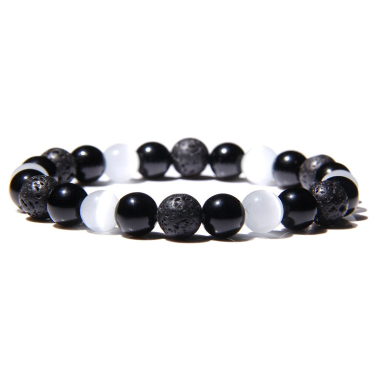 Bracelet Triple Protection Homme Femme Oeil De Tigre Obsidienne Et Hematite 8