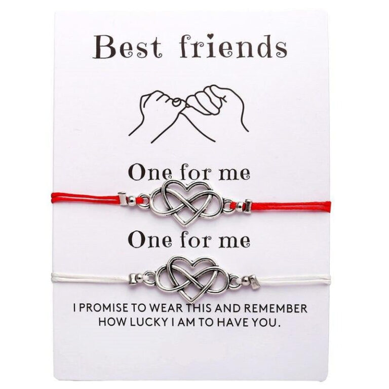 Bracelets Amitie Entrelaces Ajustables Cadeau Meilleures Amies Symbole Infini 2